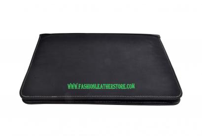 Buffalo leather document case holder with zip made in india